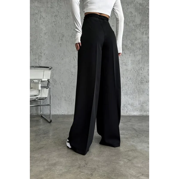 Yüksek Bel Kordon Detayli Pantolon