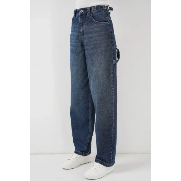 Yüksek Bel Kot Pantolon 6701  Lacivert