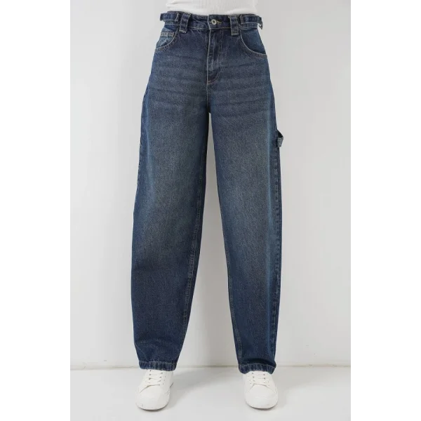 Yüksek Bel Kot Pantolon 6701  Lacivert