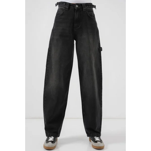 Yüksek Bel Kot Pantolon 6701 - Siyah