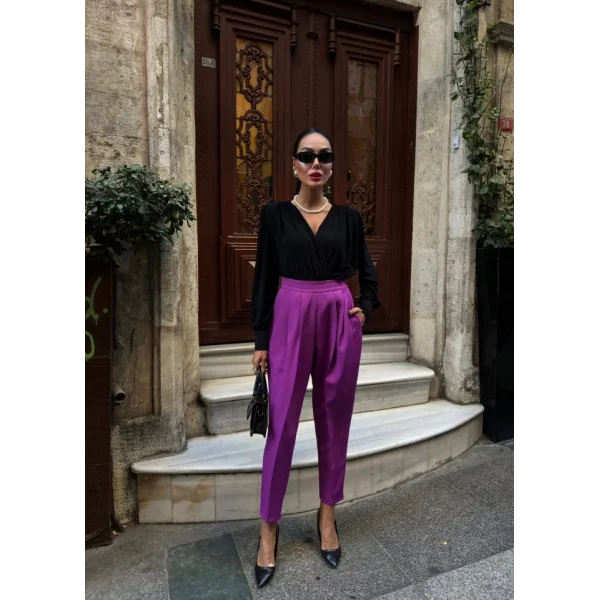 Yüksek Bel Mom Kesi̇m Double Pantolon