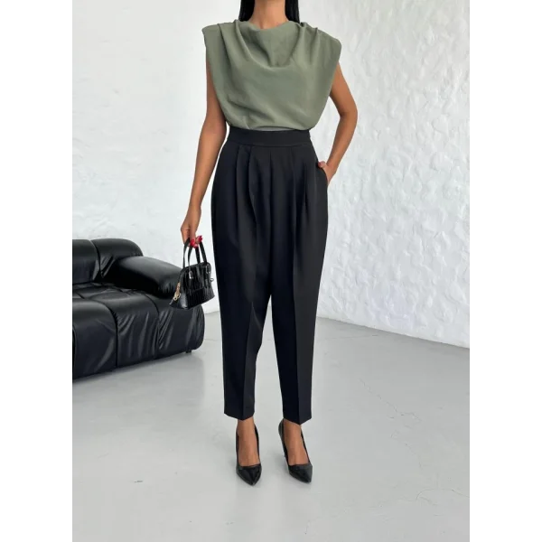 Yüksek Bel Mom Kesi̇m Double Pantolon