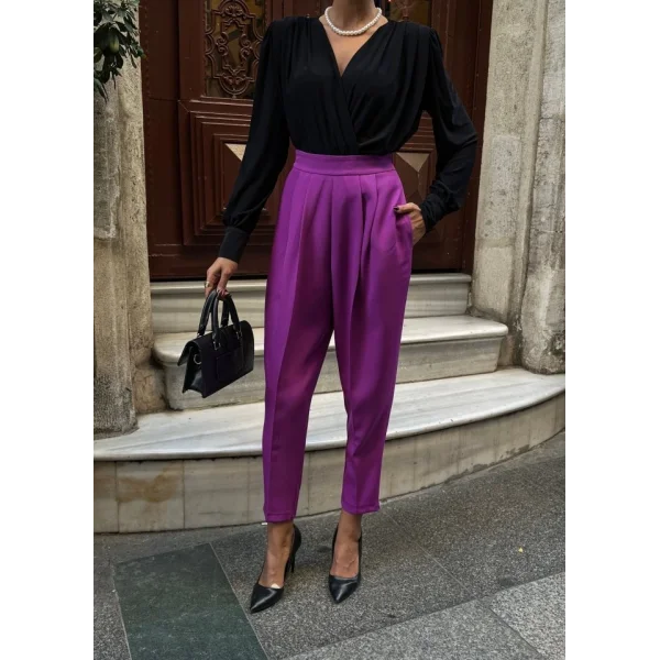 Yüksek Bel Mom Kesi̇m Double Pantolon