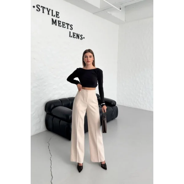 Yüksek Bel Pensli̇ Palazzo Pantolon