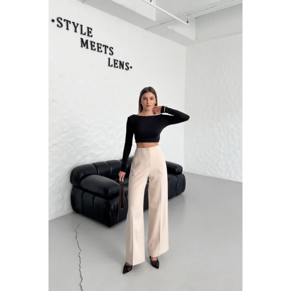 Yüksek Bel Pensli̇ Palazzo Pantolon