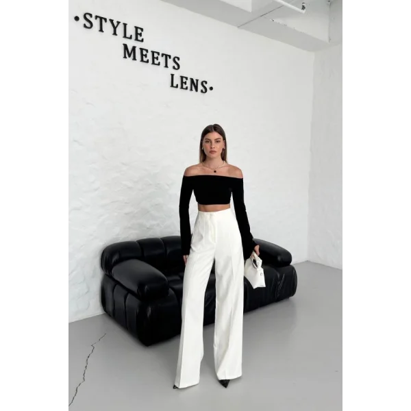 Yüksek Bel Pensli̇ Palazzo Pantolon