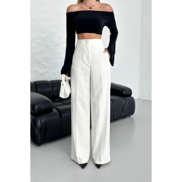 Yüksek Bel Pensli̇ Palazzo Pantolon