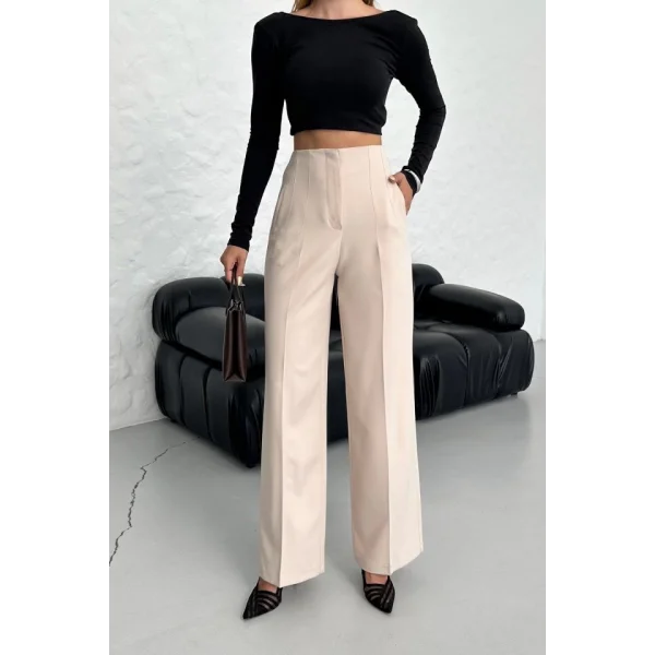 Yüksek Bel Pensli̇ Palazzo Pantolon