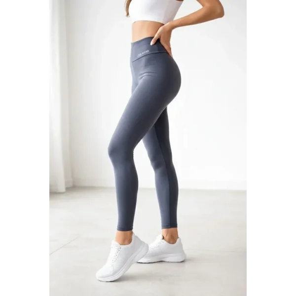 Yüksek Bel Toparlayıcı Likralı Dalgıç Spor Tayt Esnek Rahat Kalıp - Füme