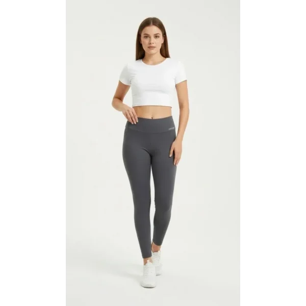 Yüksek Bel Toparlayıcı Likralı Dalgıç Spor Tayt Esnek Rahat Kalıp - Füme