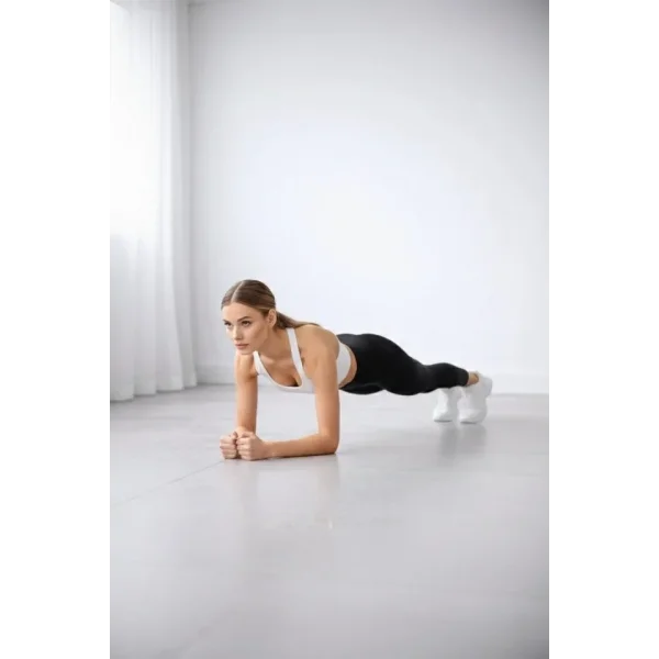 Yüksek Bel Toparlayıcı Likralı Düz Sporcu Tayt - Siyah