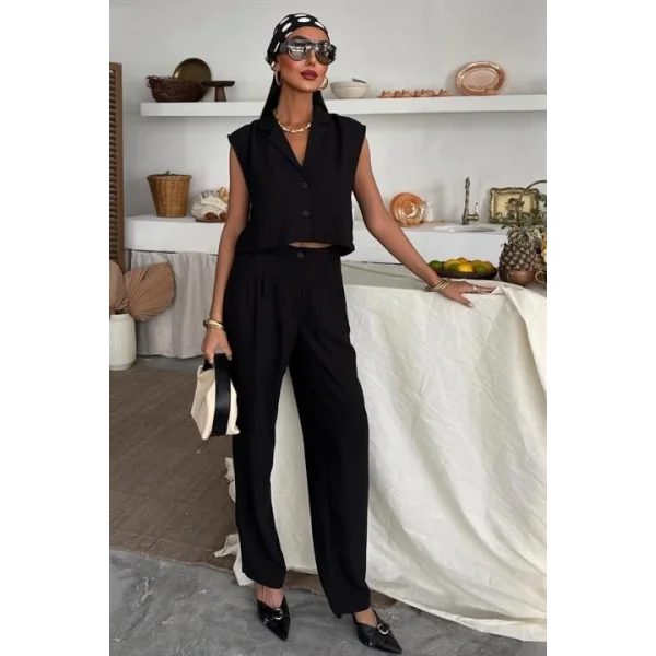 Zoe Crop Yelek Takım 9744-08