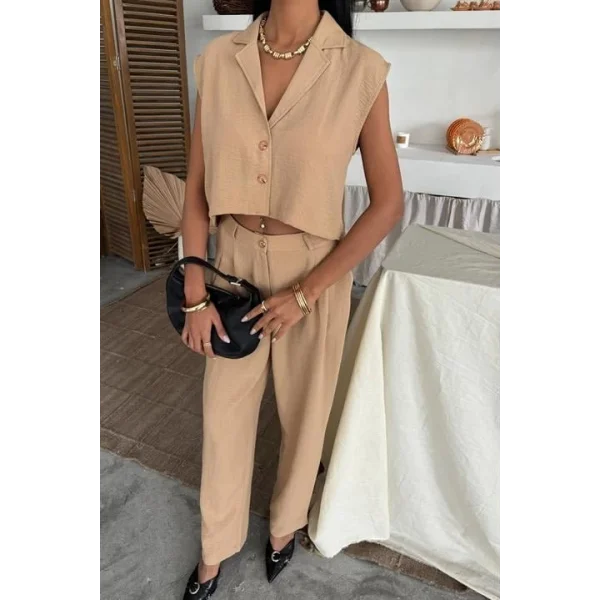 Zoe Crop Yelek Takım 9744-08