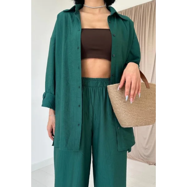 Zümrüt Alice Gömlek Ve Bol Kesim Pantolon Takım
