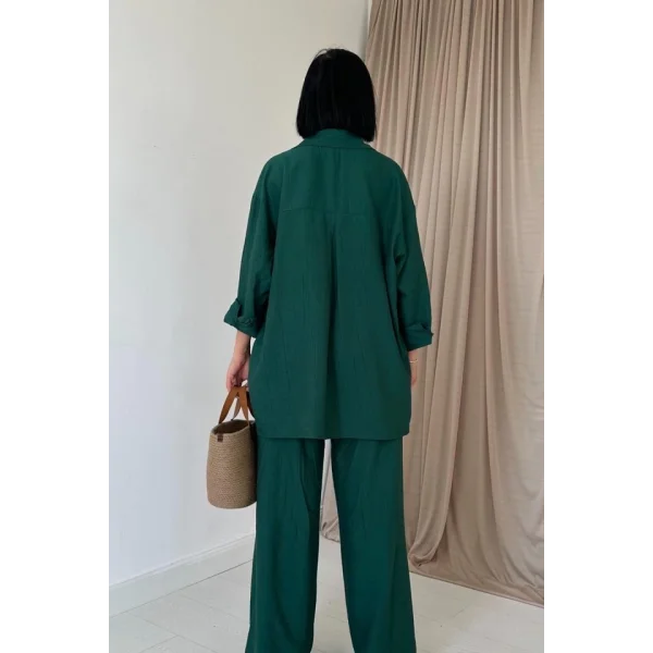 Zümrüt Alice Gömlek Ve Bol Kesim Pantolon Takım