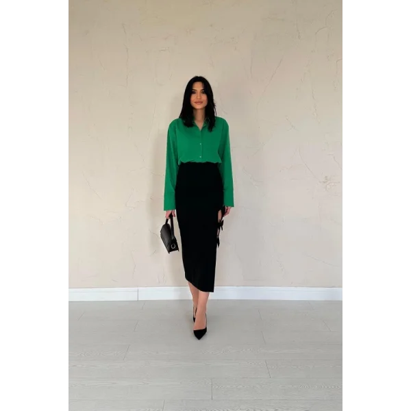 Zümrüt Poplin Gömlek