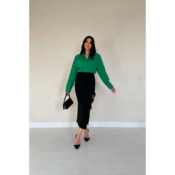 Zümrüt Poplin Gömlek