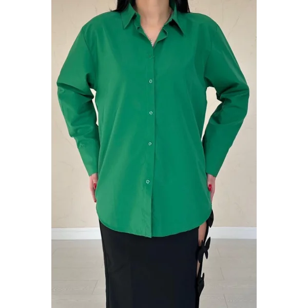 Zümrüt Poplin Gömlek