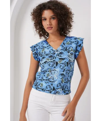 0430 Örme Bluz  A.Mavi