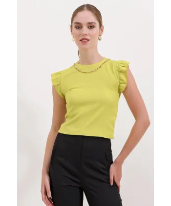 0430 Örme Bluz  A.Sarı