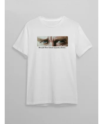 10 Kasım Unisex Atatürk Baskılı T-shirt - Beyaz