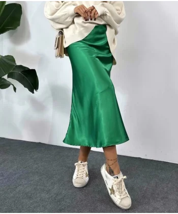 15806 Saten Etek  Yeşil