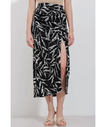 1880 Yırtmaçlı Etek  D. Siyah