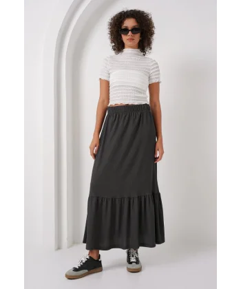 1886 Uzun Örme Etek  Antrasit