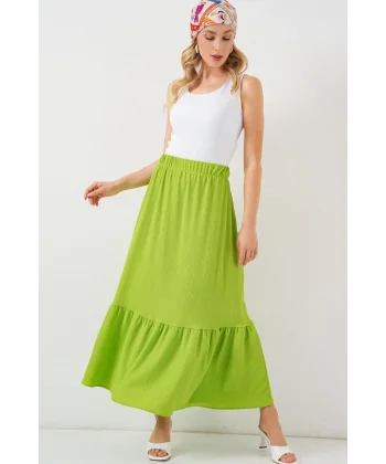 1886 Uzun Örme Etek - E.Yeşil