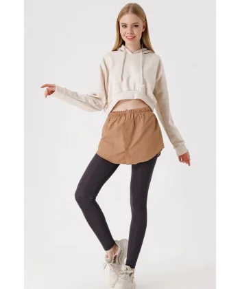 1888 Sweatshirt Ve Kazak Altı Gömlek Etek  Camel