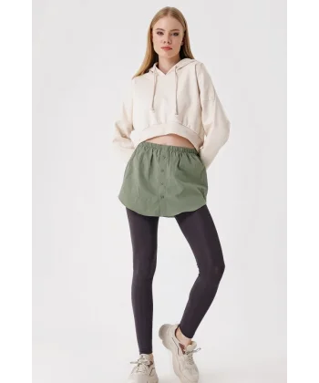 1888 Sweatshirt Ve Kazak Altı Gömlek Etek  Haki