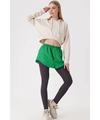 1888 Sweatshirt Ve Kazak Altı Gömlek Etek  Yeşil