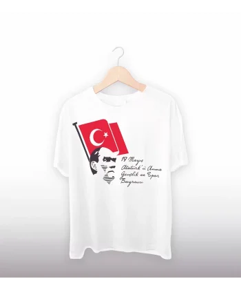 19 Mayıs 20/1 Baskılı T-shirt - Beyaz