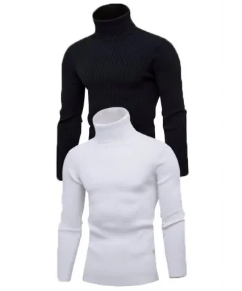 2 Adet Unisex Kaşkorse Boğazlı Full Likralı Fitilli Body Kazak