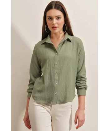 20160 Örme Gömlek  Çağla