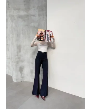 230 Gr Poly Viscose Full Lycra İspanyol Paça Pantolon