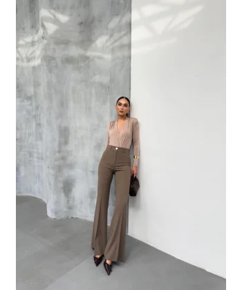 230 Gr Poly Viscose Full Lycra İspanyol Paça Pantolon