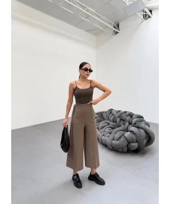 230 Gr Poly Viscose Full Lycra Metal Toka Aksesuarli Pantolon