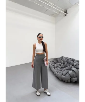 230 Gr Poly Viscose Full Lycra Metal Toka Aksesuarli Pantolon