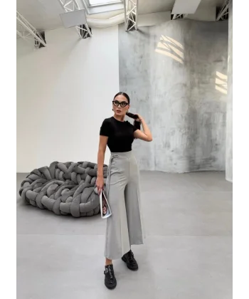 230 Gr Poly Viscose Full Lycra Metal Toka Aksesuarli Pantolon