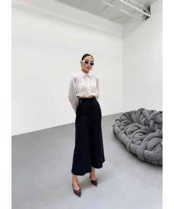 230 Gr Poly Viscose Full Lycra Metal Toka Aksesuarli Pantolon