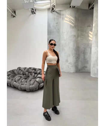 230 Gr Poly Viscose Full Lycra Metal Toka Aksesuarli Pantolon