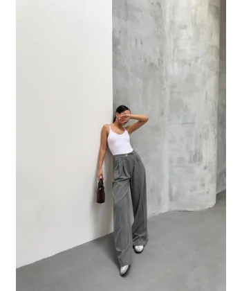 230 Gr Poly Viscose Full Lycra Pi̇leli̇ Palazzo Pantolon