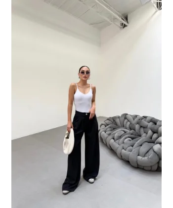 230 Gr Poly Viscose Full Lycra Pi̇leli̇ Palazzo Pantolon