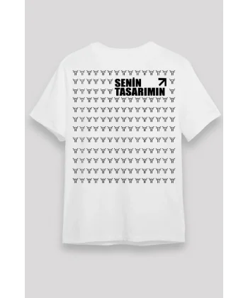 24/1 Düz Arka Sizin Tasarımınız Oversize T-shirt - Beyaz