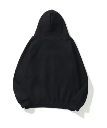 3 İplik Pamuklu Unisex Kapşonlu weetshirt  iyah