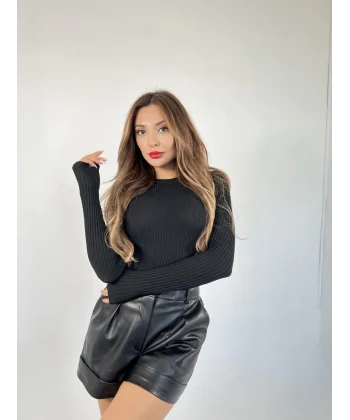 3062 SAĞ ÖRGÜ KAZAK-SİYAH