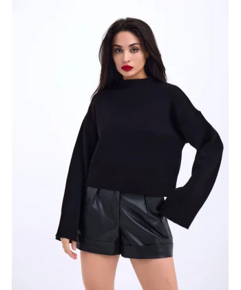 3628 KOL GENİŞ KAZAK-SİYAH