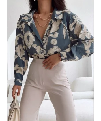 3900 Oversize Uzun Basic Gömlek  V. Antrasit