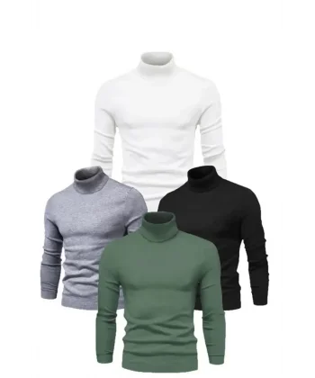 4 Adet Unisex Kaşkorse Boğazlı Full Likralı Fitilli Body Kazak